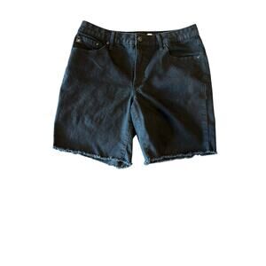 7 For All Mankind Black Denim Bermuda Shorts Sz. 10 Goth, Jorts, Punk, Grunge